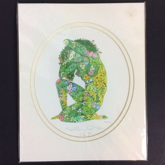 Wildflower Girl Signed & Numbered Limited Edition Print By Artist Elain - Picture 1 of 6